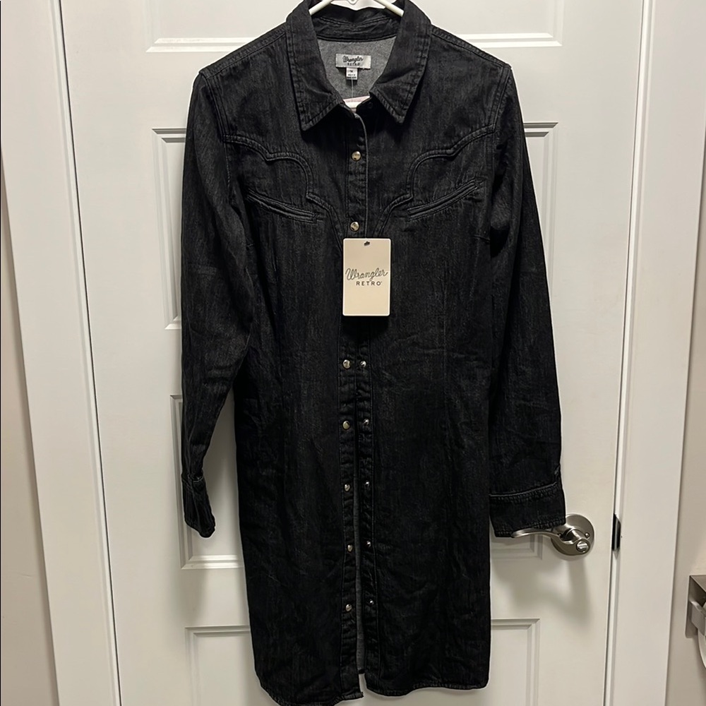 Wrangler Black Denim Shirt Dress
